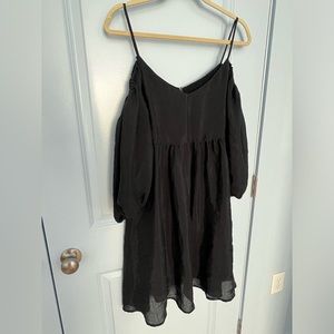 Moulinette Soeurs off shoulder black mini dress